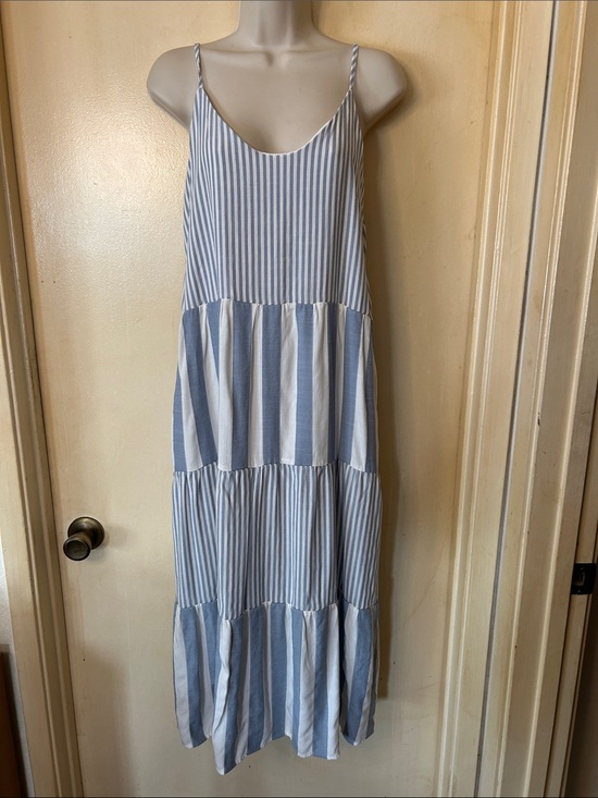 Wishlist Dresses & Skirts - Wishlist Blue and White Striped Tiered Maxi Dress size S